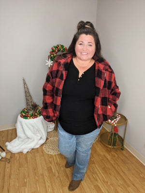 Buffalo Plaid Teddy Jacket jackets sweet lovely by jen 