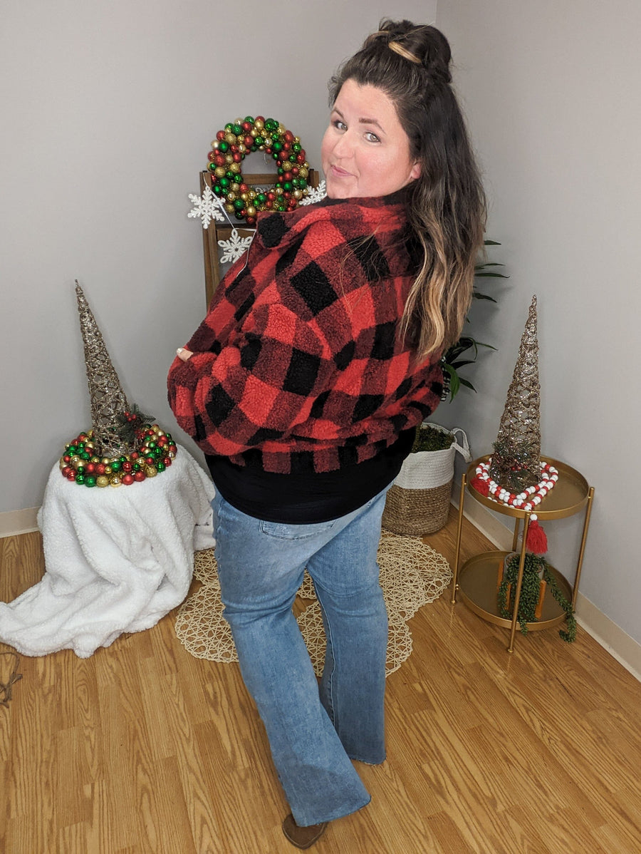 Buffalo Plaid Teddy Jacket jackets sweet lovely by jen 