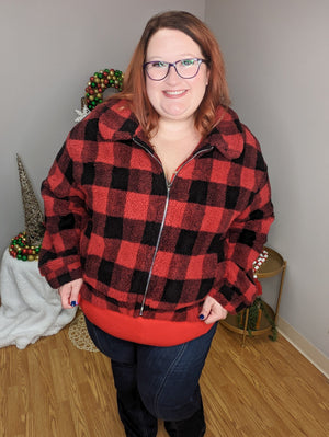 Buffalo Plaid Teddy Jacket jackets sweet lovely by jen 