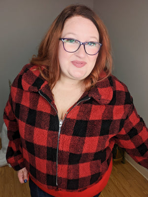 Buffalo Plaid Teddy Jacket jackets sweet lovely by jen 