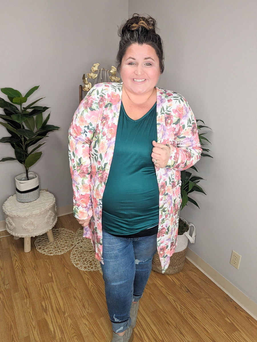 Triple Stretch Open Cardigan (Prints)