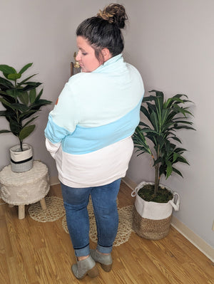PHC- Classic Cowl Pullover in Triple Stretch Blues Sweatshirts Michelle Mae 