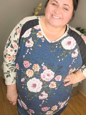 Block Party Floral Dolman Top Tops BE STAGE 