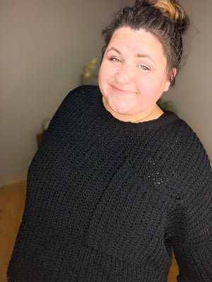 On The Attack Black Distressed Sweater Tops WHITE BIRCH 