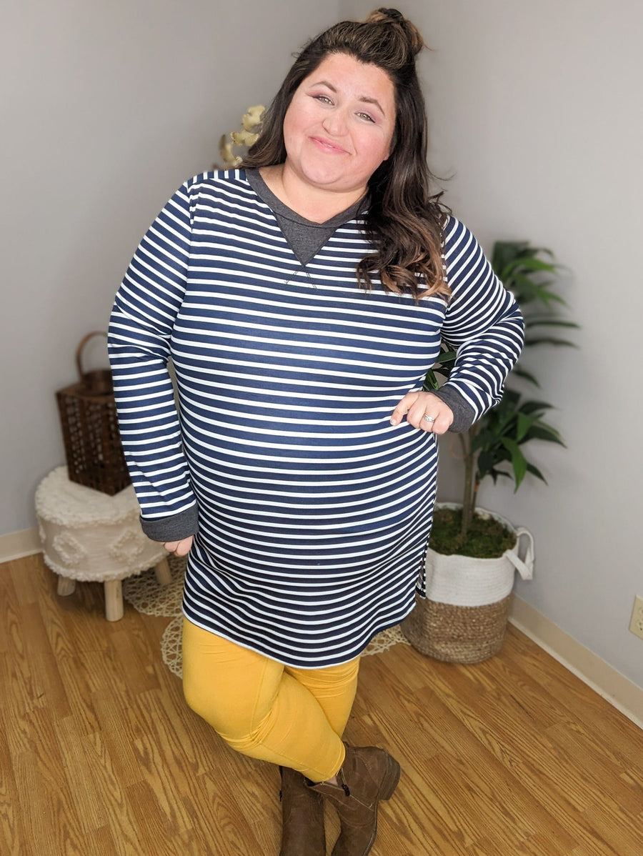 A Bit Nautical Striped Tunic Top