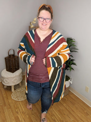 STRIPED TRIPLE STRETCH HENLEY TANKS (many colors!) tank Michelle Mae 