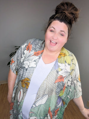 Memphis Floral Kimono CARDIGAN urbanista 