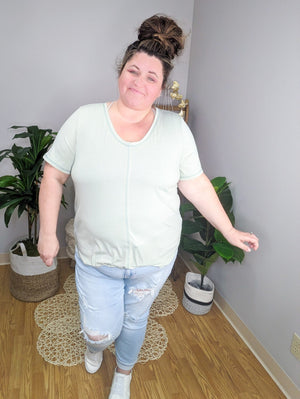 ECO V-neck Short Sleeve Top (4 colors) SHORT SLEEVE TOPS rae mode 