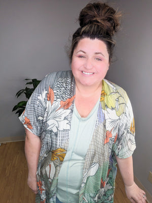 Memphis Floral Kimono CARDIGAN urbanista 