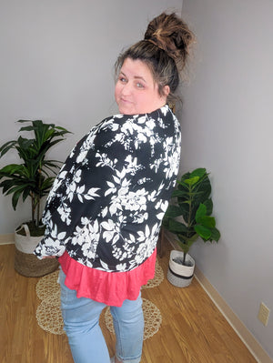 Fields of Neutrals Classic B+W Floral Blazer