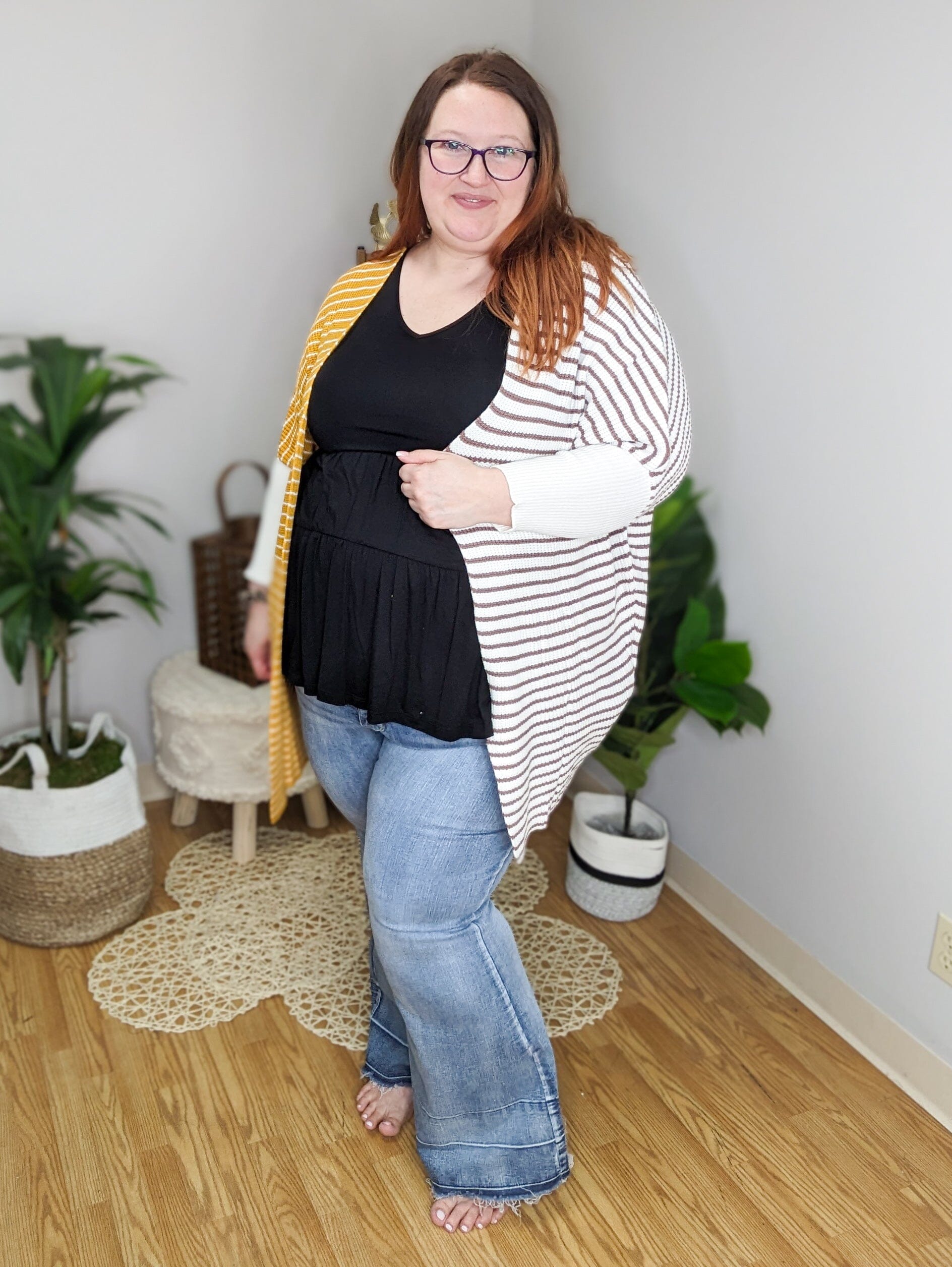 Sassy & Sweet Taupe + Cardigan - Stacked - A Plus Size Boutique