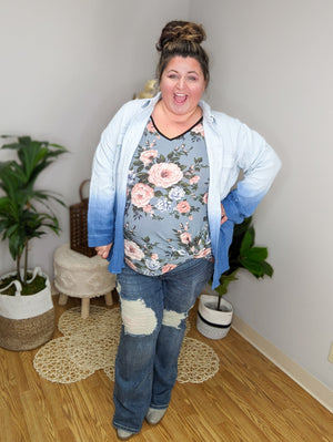 Blocked Beauty Floral Raglan Top LONG SLEEVE TOPS A.GAIN 