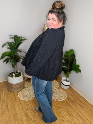 That Girly Girl Swiss Dot Blouse Tops WHITE BIRCH 
