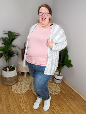 Lightweight Cable Knit Cardigan (2 colors) CARDIGAN BE STAGE 