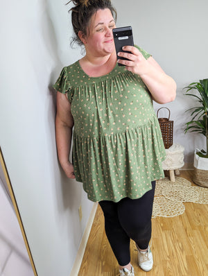 Ditsy Girl Floral Tiered Babydoll Top