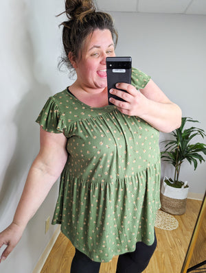 Ditsy Girl Floral Tiered Babydoll Top