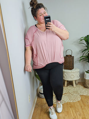 Brunch Time Pink Tunic w/Pockets SHORT SLEEVE TOPS heyson 