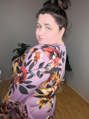 SALE- Mauve Over Floral Tshirt Dress