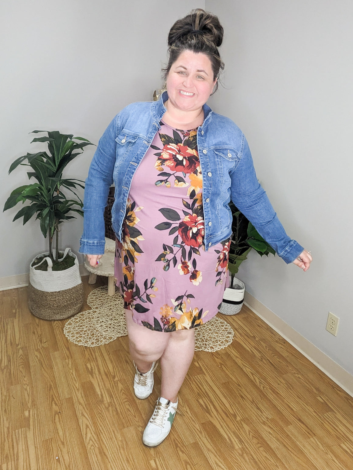 SALE- Mauve Over Floral Tshirt Dress