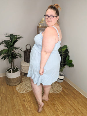 Hold On To Me Blue Smocked Dress Dresses WHITE BIRCH 