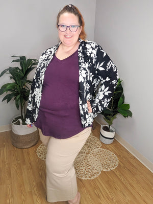 Fields of Neutrals Classic B+W Floral Blazer