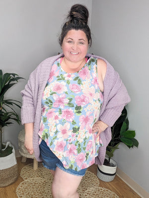 Fluffy Knit Cardigan in Lilac
