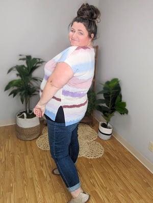 SALE- Retro Summer Stripes Top
