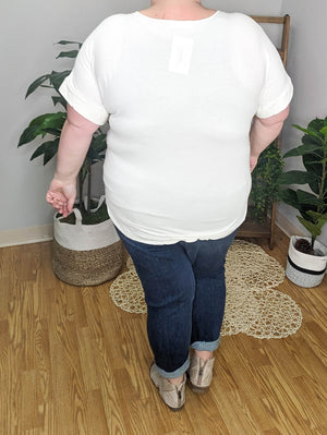 Luxe Wide Scoop Rolled Sleeve Tee (lots of colors!)