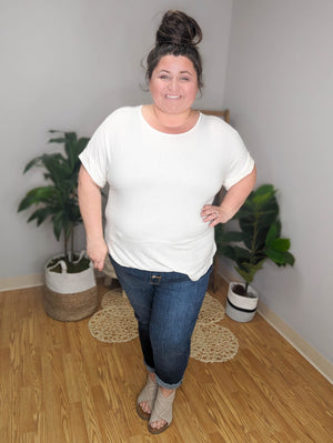 Luxe Wide Scoop Rolled Sleeve Tee (lots of colors!)