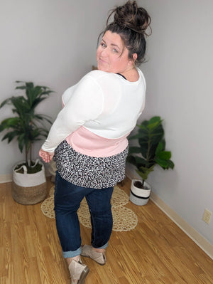 SALE- Tiers of Spring Floral Colorblock Tunic