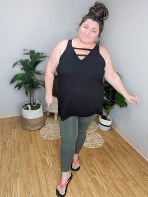 Flirty Front Strappy Tunic Tank (2 COLORS)