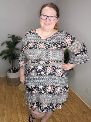 Tribal Meets Floral Woven Dress w/Shorts Dresses WHITE BIRCH 