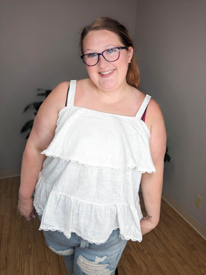 Linen + Lace Tiered Tank