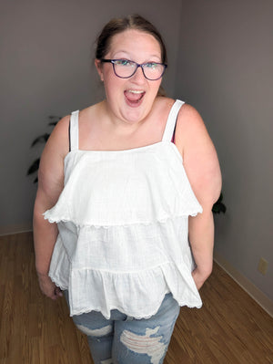 Linen + Lace Tiered Tank