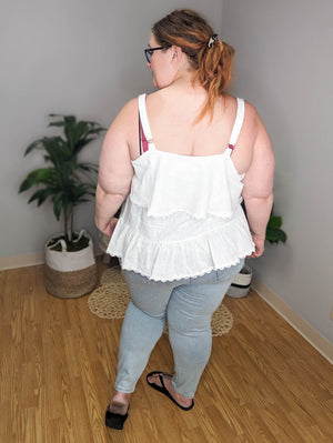 Linen + Lace Tiered Tank