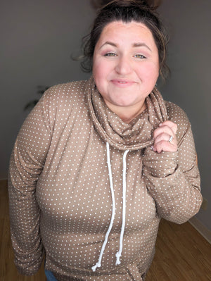 PHC- Mocha Dot Cloud Cowl Pullover