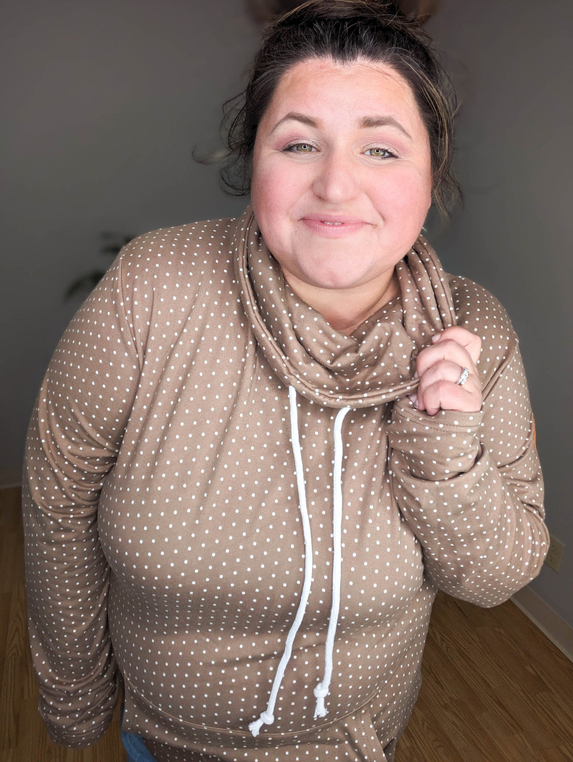 PHC- Mocha Dot Cloud Cowl Pullover