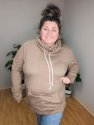 PHC- Mocha Dot Cloud Cowl Pullover