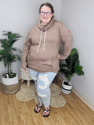 PHC- Mocha Dot Cloud Cowl Pullover