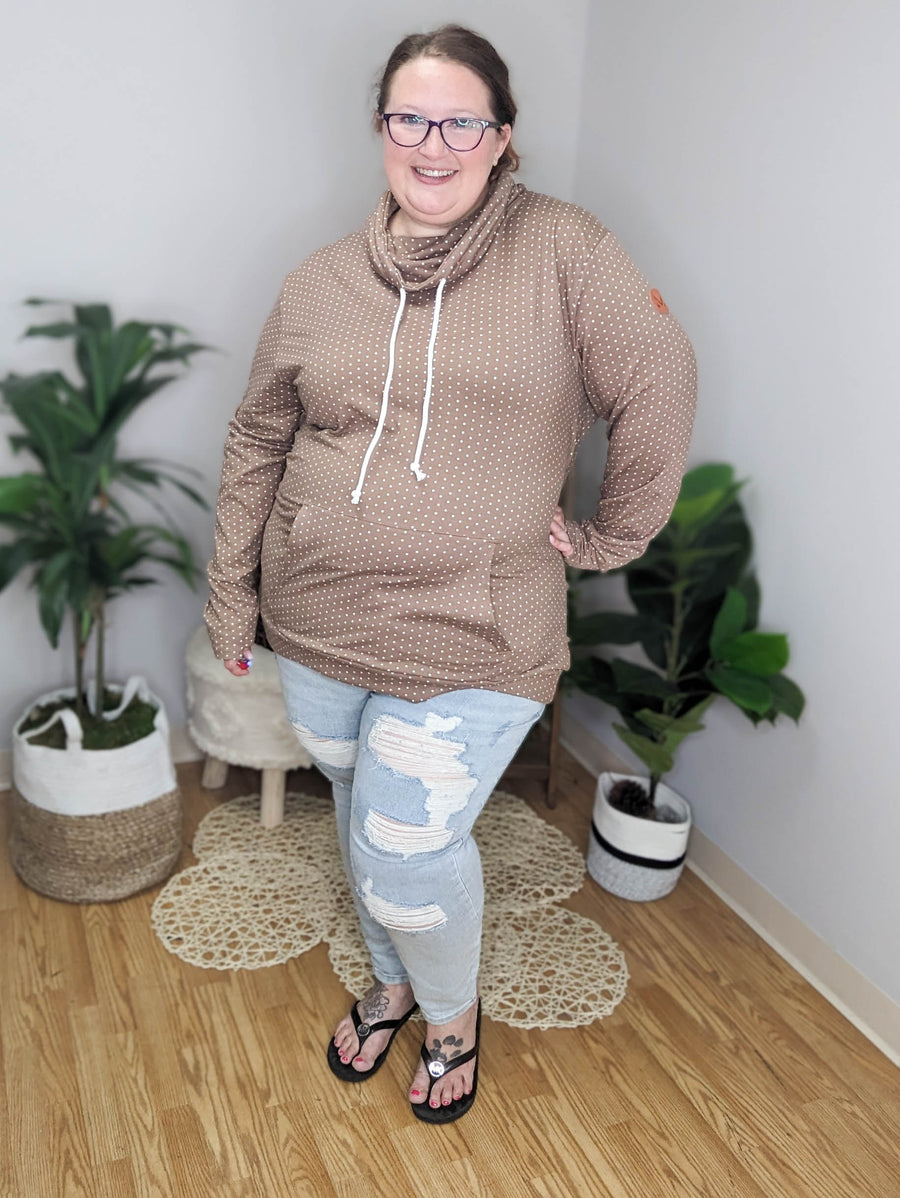 PHC- Mocha Dot Cloud Cowl Pullover