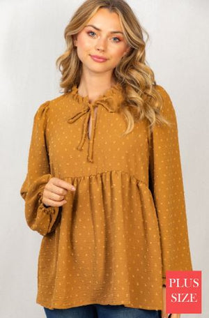 That Girly Girl Swiss Dot Blouse Tops WHITE BIRCH 
