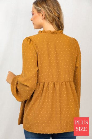 That Girly Girl Swiss Dot Blouse Tops WHITE BIRCH 