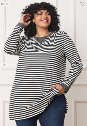 A Bit Nautical Striped Tunic Top LONG SLEEVE TOPS eg fashion 