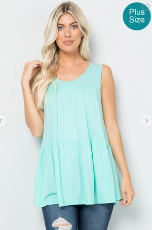 Solid Tiered Tank (4 colors) tanks BE STAGE Mint 1X 
