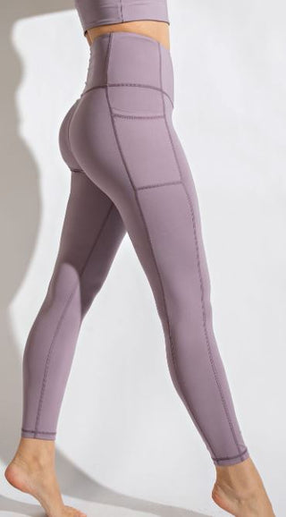Compression Leggings With Pockets leggings rae mode Violet Verbena 1X 