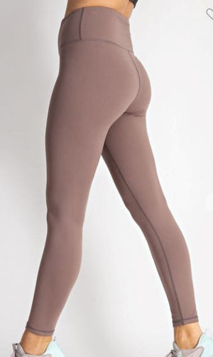 Active Wear Solid Butter Compression Legging leggings rae mode Toasted Almond 1X 