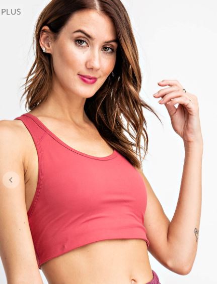 Double Layer Racerback Bralette bralette rae mode Coral 1X 