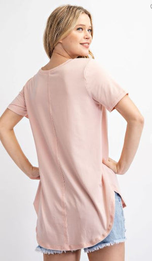 ECO V-neck Short Sleeve Top (4 colors) SHORT SLEEVE TOPS rae mode 