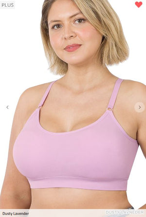 Simple Perfection Seamless Bra w/ Pads bralette zenana Dusty Lavender 1X/2X 