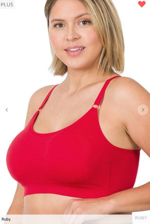 Simple Perfection Seamless Bra w/ Pads bralette zenana Ruby 1X/2X 